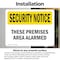 Signmission These Premises Are Alarmed OSHA Security Notice Sign, Vinyl Decal, 14in W x 10in L, 2PK OS-2PACK-SN-D-1014-L-11650 - alternate 3